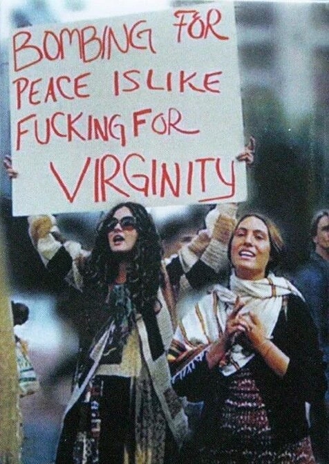 An iconic sign held at an anti Vietnam War protest in 1969.jpg